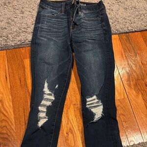 Women's Distressed Blue Jeans